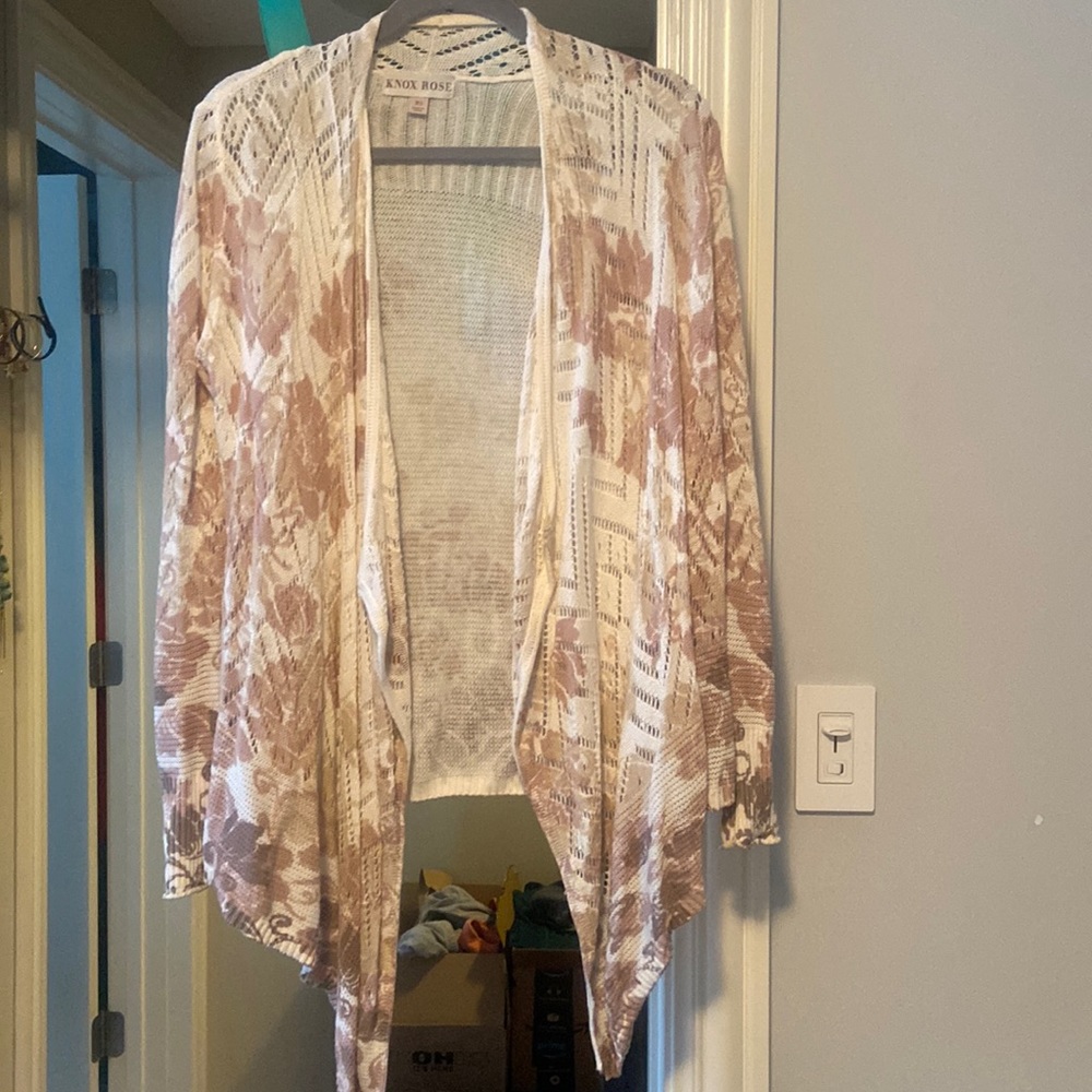 Open floral cardigan